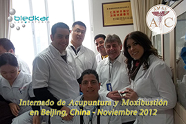 grupo haciendo practicas clinicas en el hospital donde se imparte el curso de acupuntura