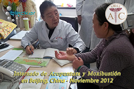 diagnostico por el pulso, sesiones practicas durante el curso de acupuntura en china