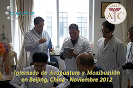 sesion de practicas en el hospital del internado de acupuntura